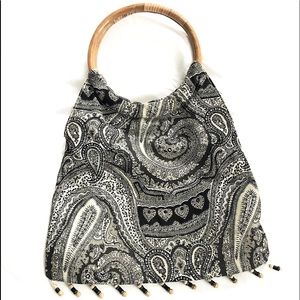 🔴SOLD🔴Vintage Navy & White Paisley Bag